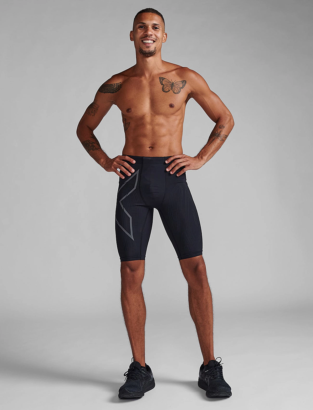 2XU - LIGHT SPEED COMPRESSION SHORTS - løpetights - black/gold reflective - 0