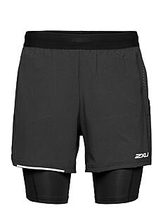 2XU AERO 2-IN-1 5 INCH SHORTS - Løpeshorts - BLACK/SILVER REFLECTIVE / black