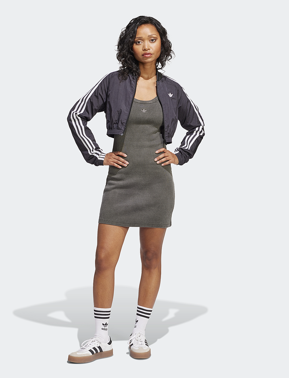 adidas Originals - RIB MINI DRESS - kjoler & skjørt - black - 0