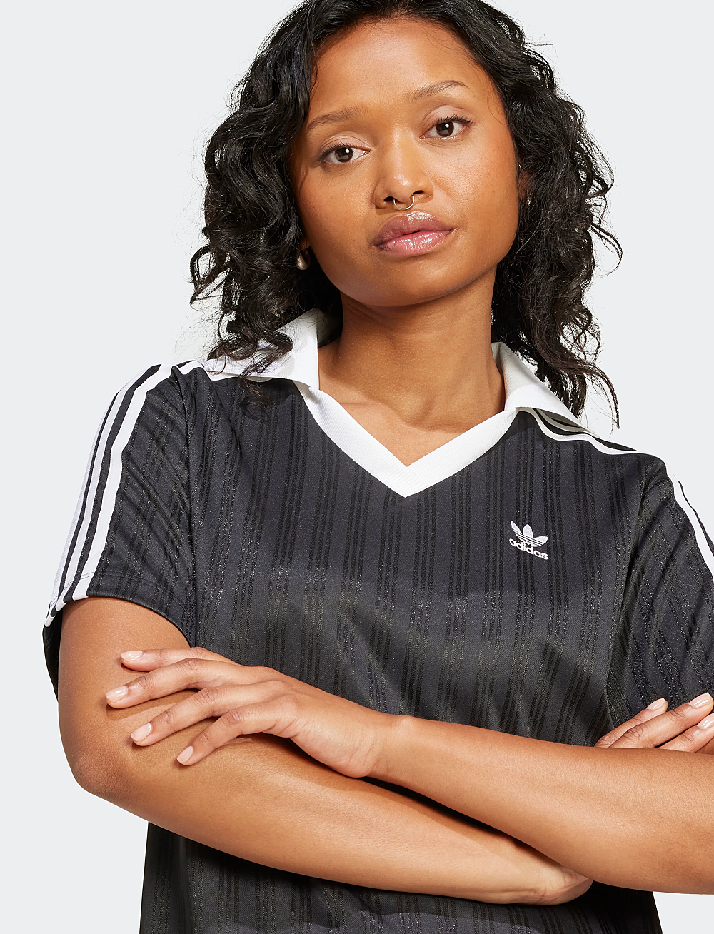 adidas Originals - V-NECK SS DRESS - kjoler & skjørt - black - 5