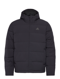 adidas Sportswear HELIONIC HOODED DOWN JACKET - Jakker - BLACK/BLACK / navy