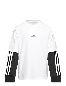 adidas Sportswear J JAM 2IN1 LS - Langermede t-skjorter - WHITE/BLACK / white