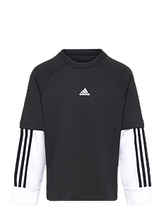 adidas Sportswear J JAM 2IN1 LS - Langermede t-skjorter - BLACK/WHITE / black