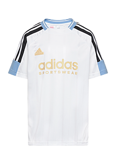 adidas Sportswear J NP TEE - T-skjorter - WHITE/LTBLUE/BLACK/HA / white