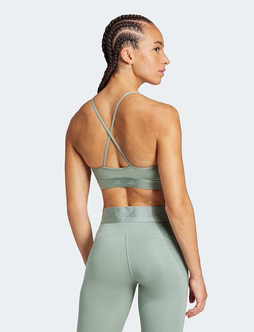 adidas Performance - HYGLM BRALETTE - lite støtte - silgrn - 3