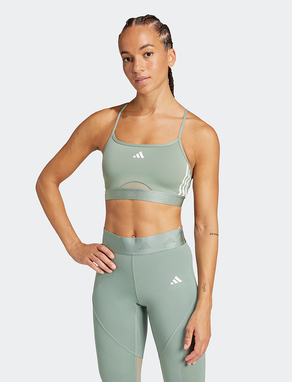 adidas Performance - HYGLM BRALETTE - lite støtte - silgrn - 4