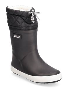 Aigle AI GIBOULEE 2 NOIR/BLANC - Gummistøvler med linjer - NOIR/BLANC / black