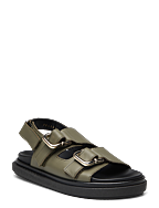 Harper Cream Leather Sandals - DUSTY OLIVE/GREEN