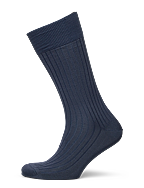 Indigo Ribbed Socks - BLUE