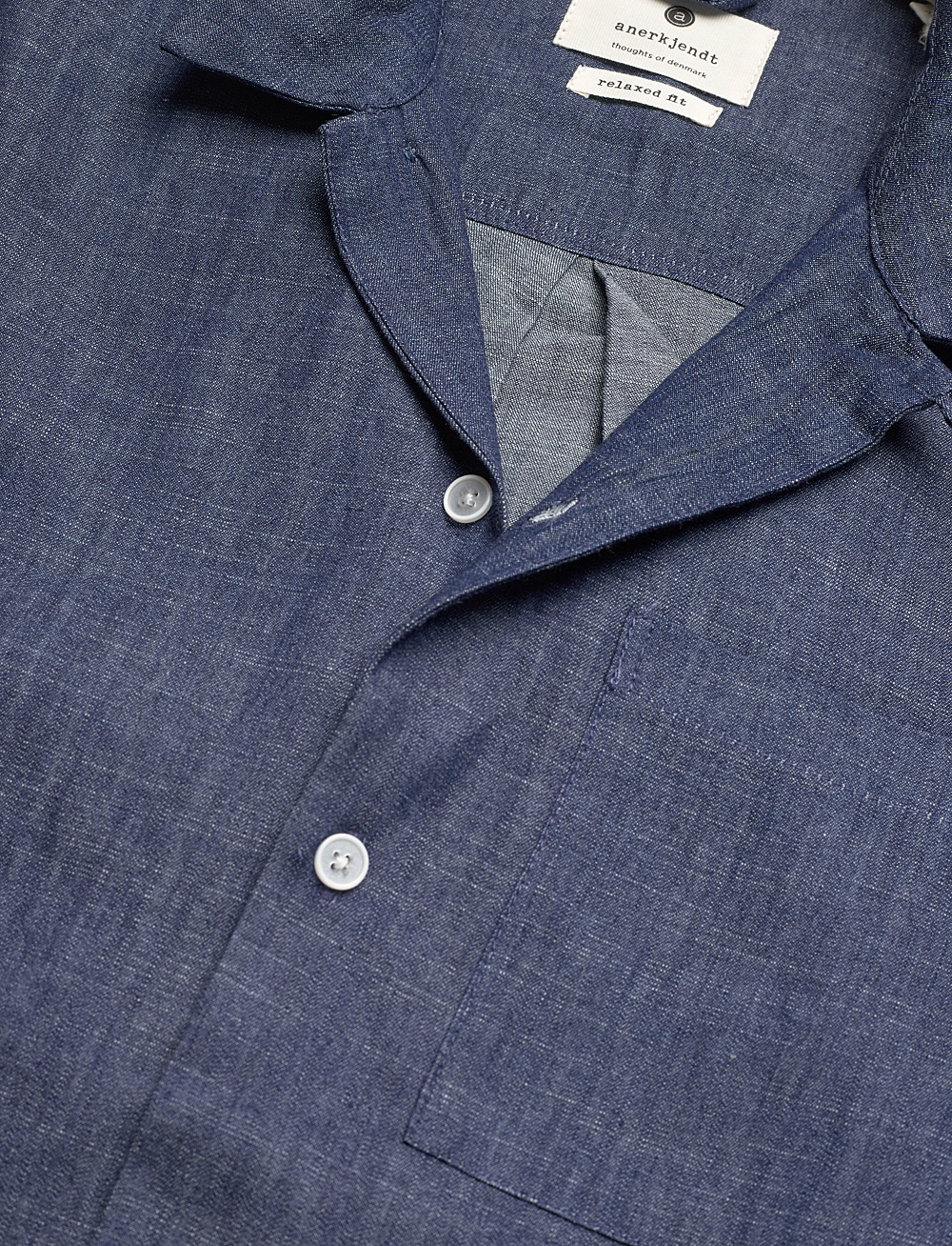 Anerkjendt - AKKURT S/S CHAMBRAY SHIRT - kortermede skjorter - sky captain - 2