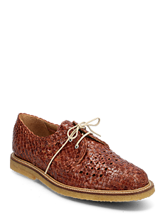 ANGULUS Shoes - flat - with lace - ANGULUS - 2855 TERRACOTTA BRAID / brown