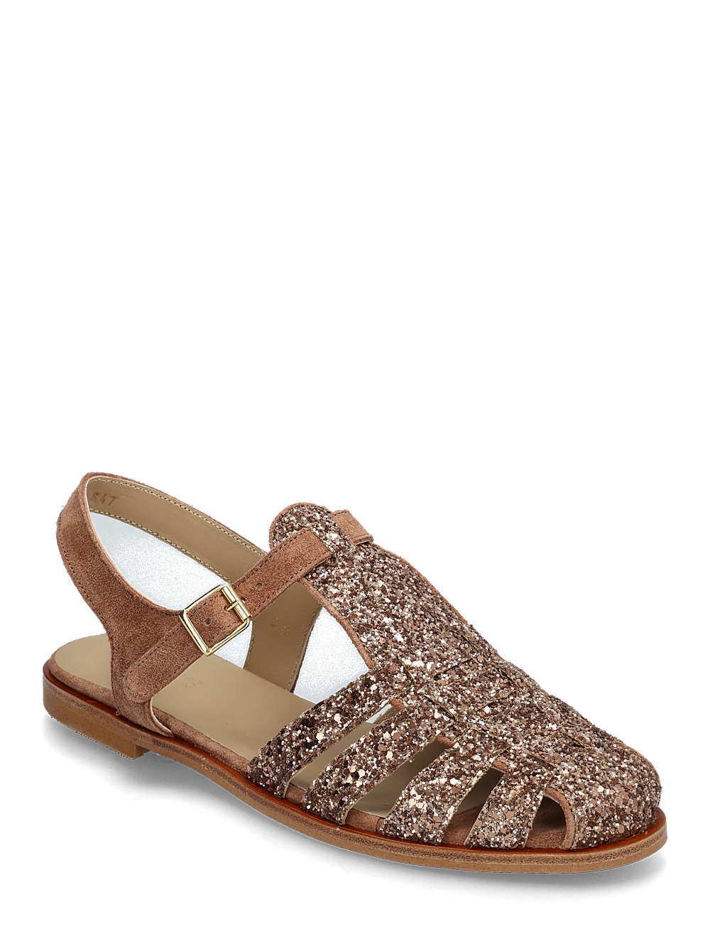 ANGULUS - Sandals - flat  - closed toe - op - flate sandaler - 3297/3232 clay glitter/clay - 0