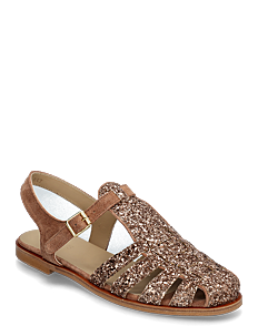 ANGULUS Sandals - flat  - closed toe - op - ANGULUS - 3297/3232 CLAY GLITTER/CLAY / brown