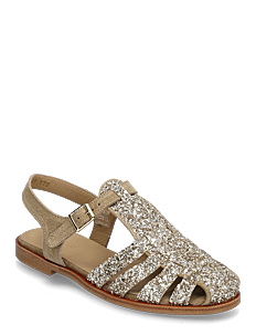 ANGULUS Sandals - flat  - closed toe - op - ANGULUS - 3618/2217 CHAMPAGNE GLITTER/SA / gold