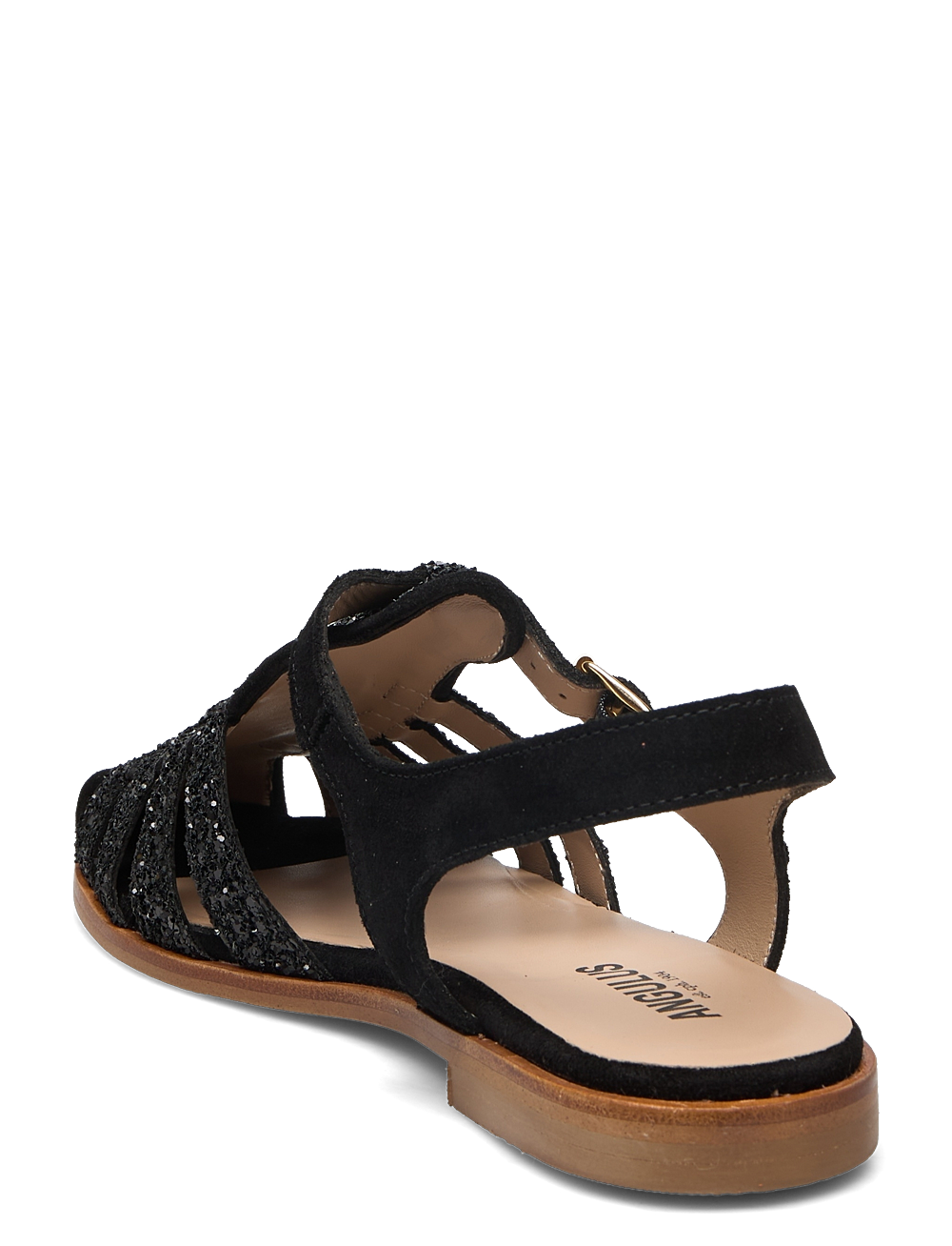 ANGULUS - Sandals - flat  - closed toe - op - flate sandaler - 2486/1163 black glit/black - 2