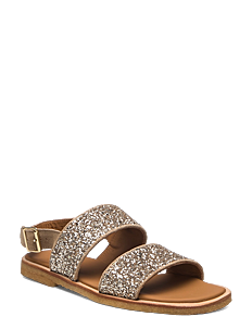 ANGULUS Sandals - flat - ANGULUS - 2217/3618 SAND/CHAMPAGNE GLITT / silver