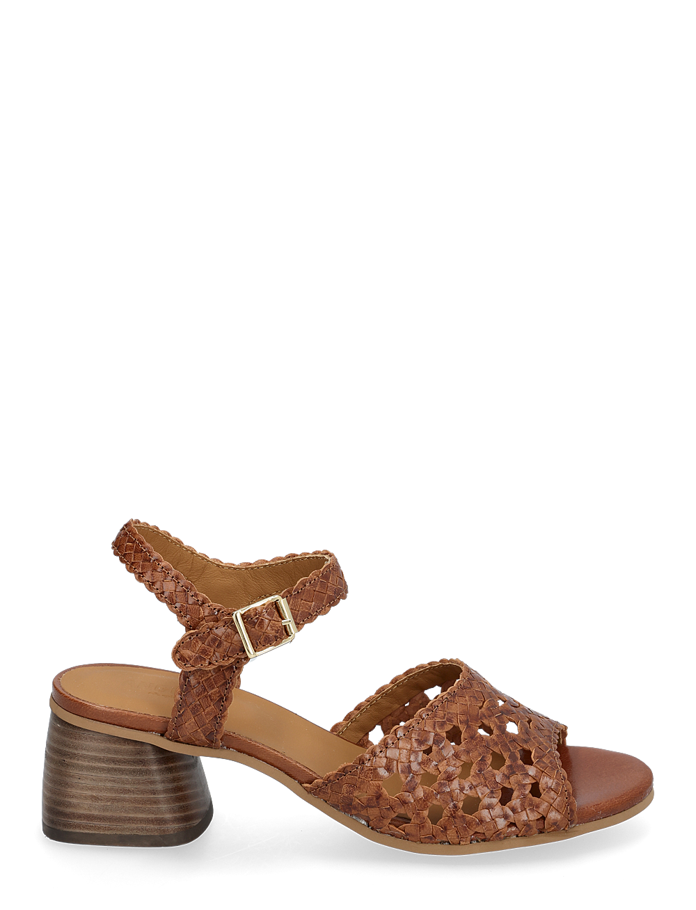 ANGULUS - Sandals - Block heels - sandaler med hæl - 3614 tan braid - 1