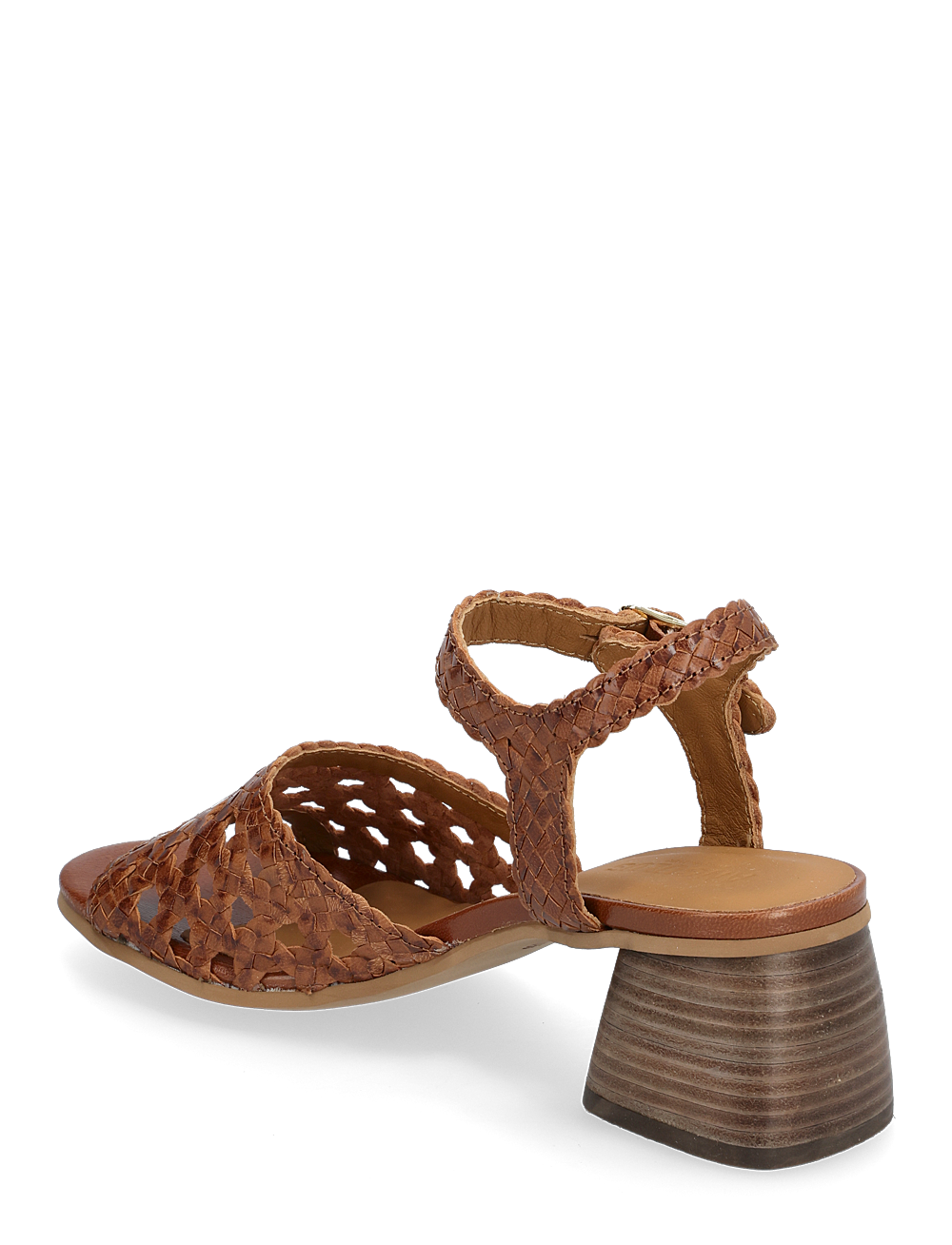 ANGULUS - Sandals - Block heels - sandaler med hæl - 3614 tan braid - 2