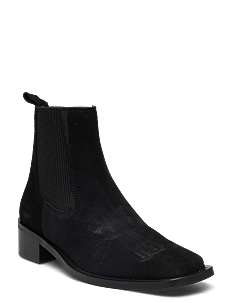 ANGULUS Booties - Block heel - with elas - ANGULUS - 1163/019 BLACK/BLACK / black