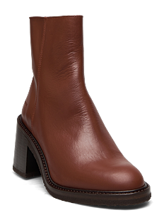 ANGULUS Bootie - block heel - with zippe - ANGULUS - 1705/036 TERRACOTTA / brown