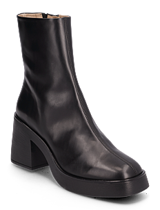 ANGULUS Bootie - block heel - with zippe - ANGULUS - 1604/001 BLACK/BLACK / black