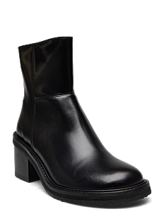 ANGULUS Bootie - block heel - with zippe - ANGULUS - 1835/001 BLACK/BLACK / black