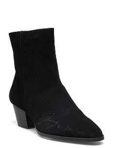 ANGULUS Bootie - block heel - with zippe - ANGULUS - 1163/001 BLACK/ BLACK / black