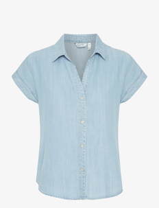 b.young BYLANA SS SHIRT - - Kortermede skjorter - LIGTH BLUE DENIM / blue