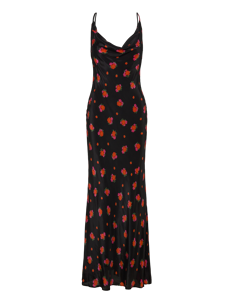 Bardot MONROE COWL NECK MAXI DRESS - Selskapskjoler - BLACK FLORAL / black