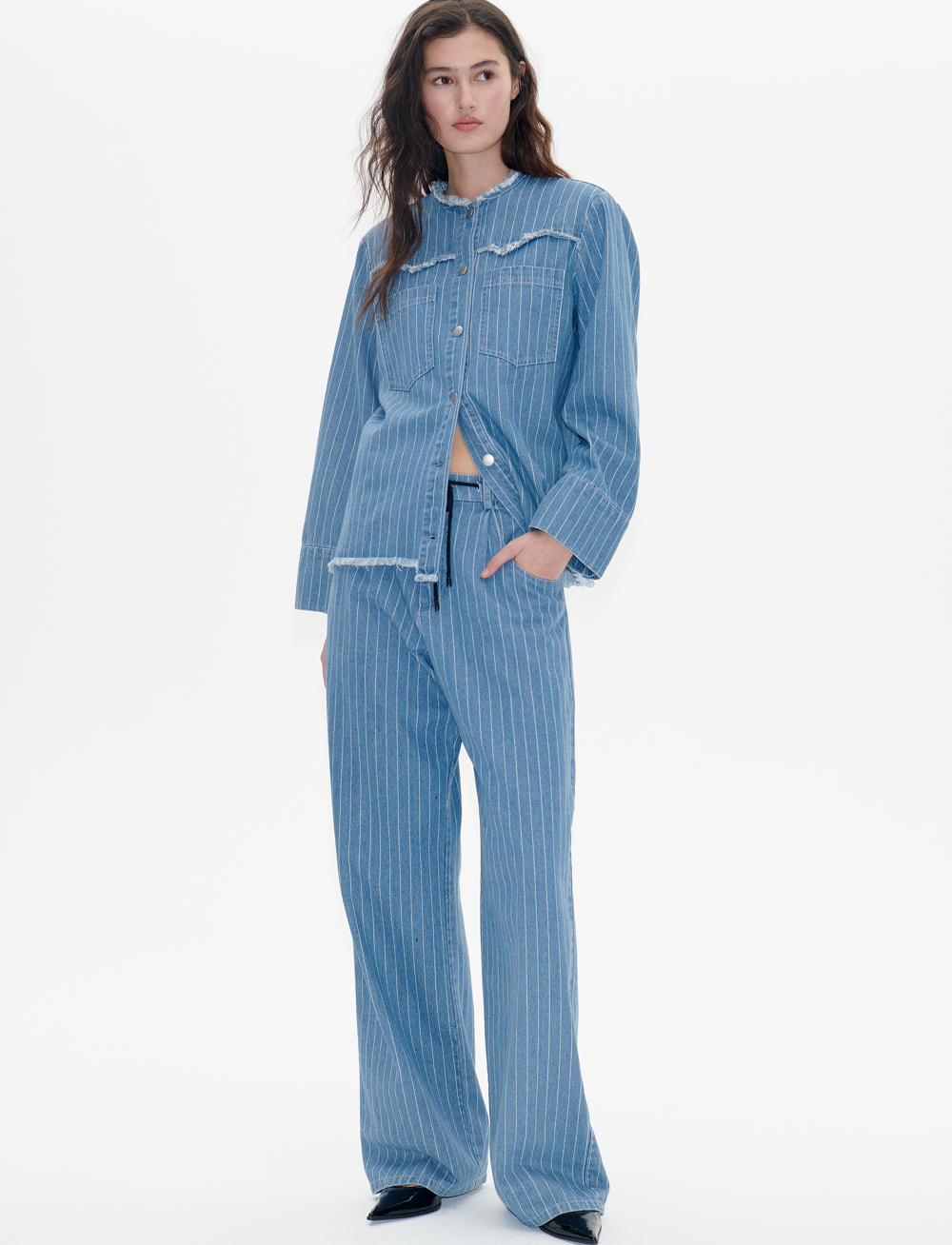 Baum und Pferdgarten - BO - jeansjakker - blue pinstripe denim - 2