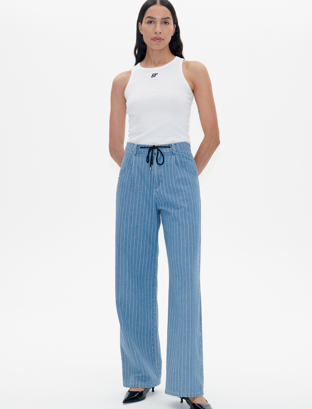 Baum und Pferdgarten - NANNY - vide jeans - blue pinstripe denim - 4