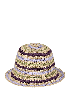 Becksöndergaard Striped Saverina Straw Hat - Stråhatter - PLUM PERFECT / purple