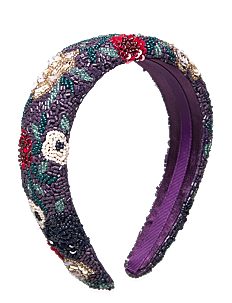 Becksöndergaard Wintery Wide Beaded Hairbrace - Kolleksjoner - PLUM PERFECT / purple