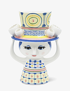 Bjørn Wiinblad Lady with hat Vase H20.5 cm blue - Vaser - BLUE / blue