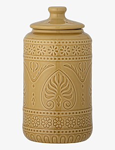 Bloomingville Rani Jar w/Lid - Glasskrukker - YELLOW / beige