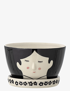 Bloomingville Carolin Flowerpot w/Saucer - Utendørs - BLACK / black