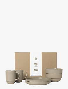 Broste Copenhagen Nordic Bistro Tableware Set for Two - Vis alt - BEIGE / beige