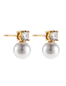 By Jolima Jane earring, pearl gold - By Jolima - GOLD / white