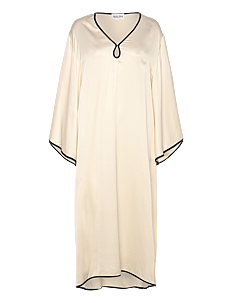 Malina Briony satin kaftan dress - Badetøy - VANILLA / beige