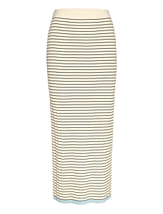 Malina Katya knitted maxi skirt - Skjørt - BLACK STRIPE / cream