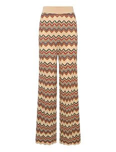 Malina Ditte flared knitted pants - Bukser - MULTI / beige