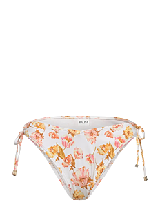 Malina Blanka printed drawstring bikini bottoms - Badetøy - CREAM PEONY / white