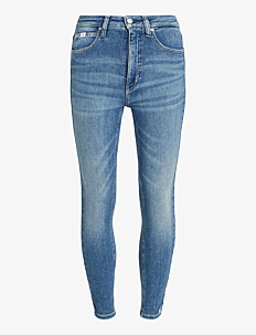 Calvin Klein Jeans HIGH RISE SUPER SKINNY ANKLE - Kolleksjoner - DENIM MEDIUM / blue