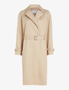 Calvin Klein ESSENTIAL TRENCH COAT - Kåper - WHITE CLAY / beige