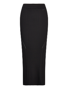 Calvin Klein ICONIC RIB MAXI SKIRT - Skjørt - CK BLACK / black