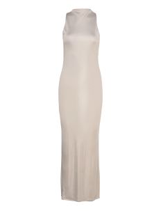 Calvin Klein JERSEY HALTER NECK MAXI  DRESS - Selskapskjoler - SAND PEBBLE / beige