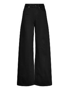 Calvin Klein HR WIDE - FOREVER BLACK - Vide jeans - DENIM BLACK / black