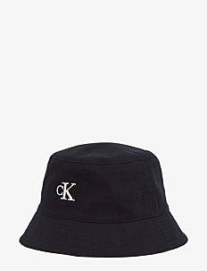 Calvin Klein EMBROIDERED MONOGRAM BUCKET HAT - Hatter & Luer - NA BLACK / black