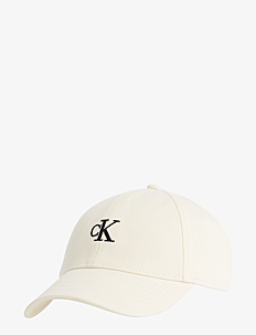 Calvin Klein MONOGRAM EMBROIDERY BASEBALL CAP - Hatter & Luer - BONE WHITE / white