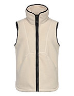 High Collar Pile Vest - OFF WHITE